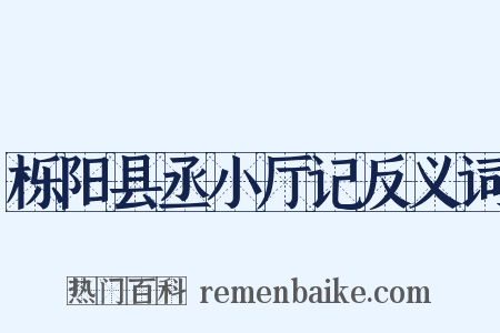 栎阳县丞小厅记反义词是什么意思的图片